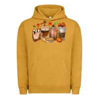 Pigment Peanut Butter Pumpkin Spice Coffee Cups Urban Hoodie - texasbilliewilder