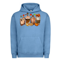 Pigment Pebble Blue Pumpkin Spice Coffee Cups Urban Hoodie - texasbilliewilder