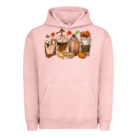 Pigment Salmon Pumpkin Spice Coffee Cups Urban Hoodie - texasbilliewilder
