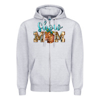 Heather Grey Western Show Mom Red Angus Zipper Hoodie - LillyAllenDesigns