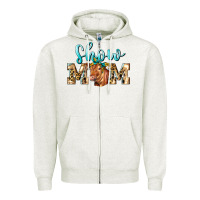 Oatmeal Heather Western Show Mom Red Angus Zipper Hoodie - LillyAllenDesigns