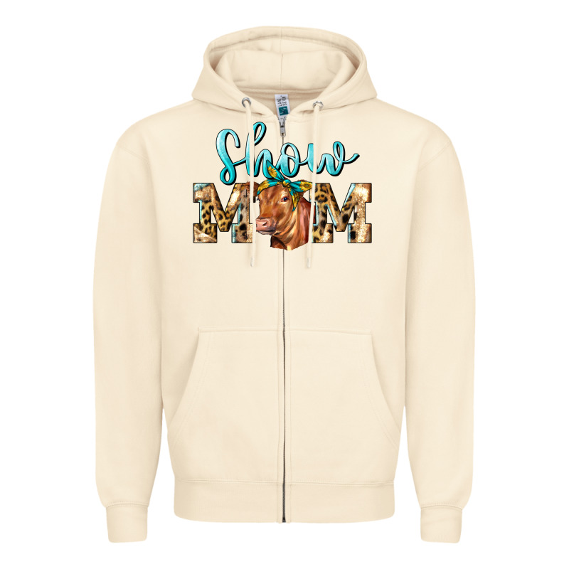 Western Show Mom Red Angus Zipper Hoodie by LillyAllenDesigns | Teevron