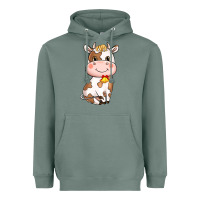 Sage cartoon cow Heavyweight Hoodie - NancyCooperArtShop