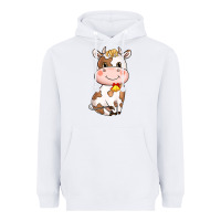White cartoon cow Heavyweight Hoodie - NancyCooperArtShop