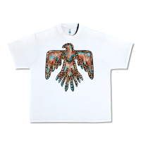White thunderbird leopard leather Urban Heavy Tee - BarkalooDesign
