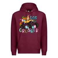 Burgundy egg crusher monster truck easter Premium Hoodie - Artiststas