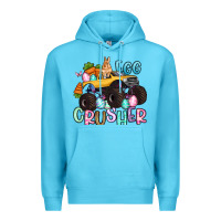 Ocean Blue egg crusher monster truck easter Premium Hoodie - Artiststas