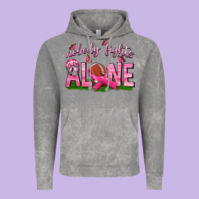 Football Nobody Fights Alone Vintage Hoodie Designed By Texasbilliewilder