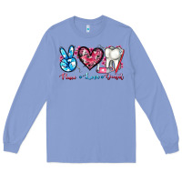 Colony Blue peace love dental Long Sleeve Tee - AdoDesignShop