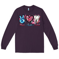 Plum peace love dental Long Sleeve Tee - AdoDesignShop