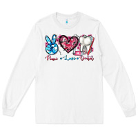 White peace love dental Long Sleeve Tee - AdoDesignShop
