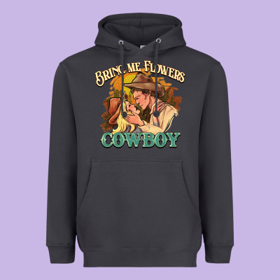 Bring Me Flowers Cowboy Heavyweight Hoodie Designed By Nancycooperartshop