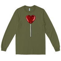 Army Green heart candy Long Sleeve Tee - AdoDesignShop