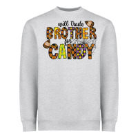 Heather Grey Will Trade Brother For Candy Heavyweight Sweatshirt - CowhideDigitalArt