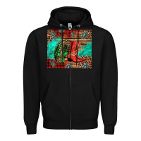 Black country boots and cowboy hat christmas Zipper Hoodie - Jasminsmagicworld