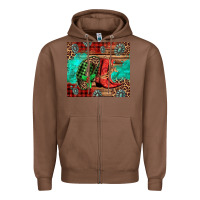 Chestnut country boots and cowboy hat christmas Zipper Hoodie - Jasminsmagicworld