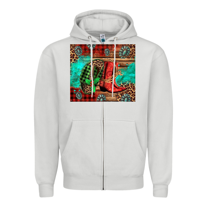Country Boots And Cowboy Hat Christmas Zipper Hoodie by Jasminsmagicworld | Teevron