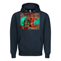 Navy country boots and cowboy hat christmas Zipper Hoodie - Jasminsmagicworld