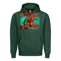 Sports Green country boots and cowboy hat christmas Zipper Hoodie - Jasminsmagicworld