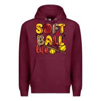 Burgundy softball life Premium Hoodie - Artiststas