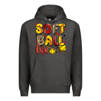 Charcoal Heather softball life Premium Hoodie - Artiststas