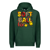 Sports Green softball life Premium Hoodie - Artiststas