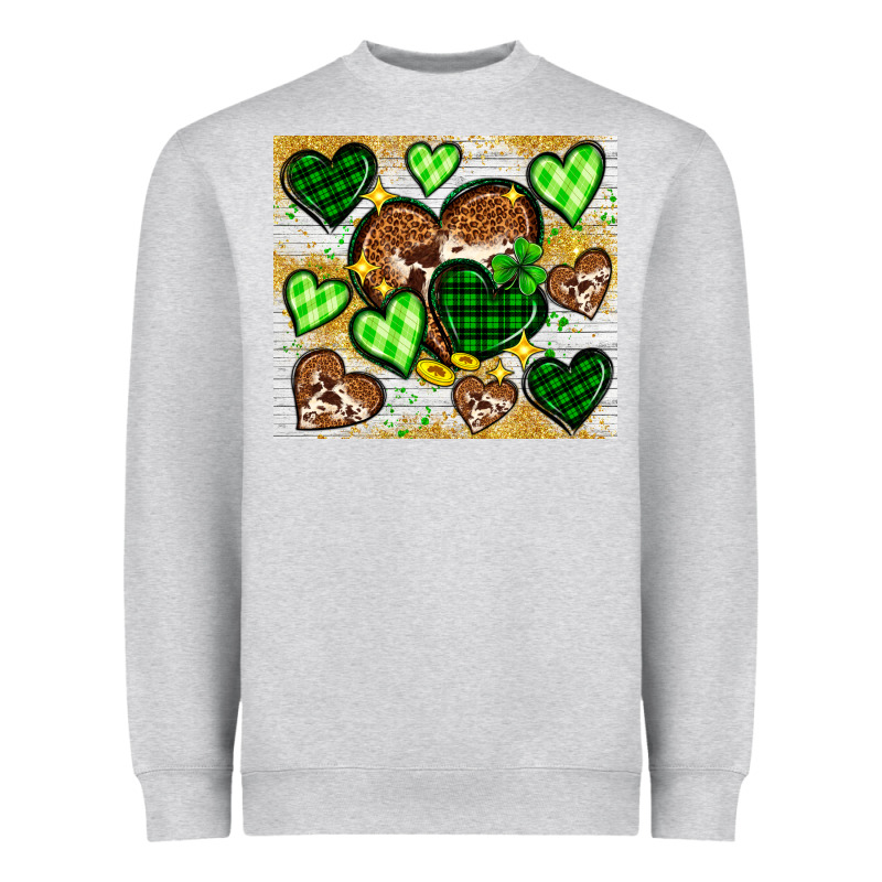 St. Patrick's Day Hearts Tumbler Heavyweight Sweatshirt by Neo Western | Teevron
