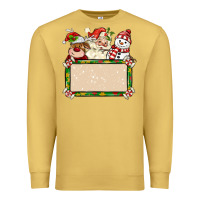 Antique Gold santa reindeer snowman preview and costom name Premium Sweatshirt - MaliasSmallBusiness