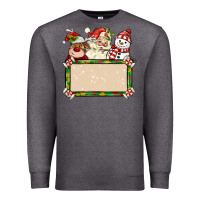 Charcoal Heather santa reindeer snowman preview and costom name Premium Sweatshirt - MaliasSmallBusiness