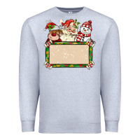 Heather Grey santa reindeer snowman preview and costom name Premium Sweatshirt - MaliasSmallBusiness