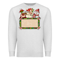 Oatmeal Heather santa reindeer snowman preview and costom name Premium Sweatshirt - MaliasSmallBusiness