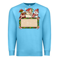 Ocean Blue santa reindeer snowman preview and costom name Premium Sweatshirt - MaliasSmallBusiness