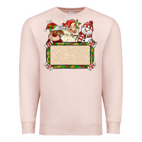 Pale Pink santa reindeer snowman preview and costom name Premium Sweatshirt - MaliasSmallBusiness