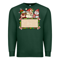 Sports Green santa reindeer snowman preview and costom name Premium Sweatshirt - MaliasSmallBusiness