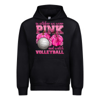 Black In October We Wear Pink and Watch Volleyball Urban Hoodie - texasbilliewilder