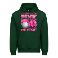 Forest Green In October We Wear Pink and Watch Volleyball Urban Hoodie - texasbilliewilder