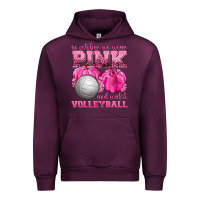 Mauve Wine In October We Wear Pink and Watch Volleyball Urban Hoodie - texasbilliewilder