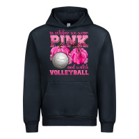 Navy In October We Wear Pink and Watch Volleyball Urban Hoodie - texasbilliewilder