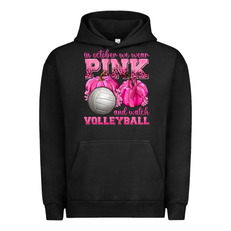 In October We Wear Pink And Watch Volleyball Urban Hoodie by texasbilliewilder | Teevron