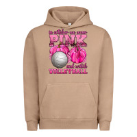 Pigment Burro In October We Wear Pink and Watch Volleyball Urban Hoodie - texasbilliewilder