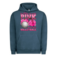 Pigment Midnight Navy In October We Wear Pink and Watch Volleyball Urban Hoodie - texasbilliewilder