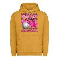 Pigment Peanut Butter In October We Wear Pink and Watch Volleyball Urban Hoodie - texasbilliewilder