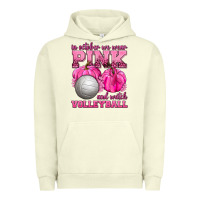 Pigment Pistachio In October We Wear Pink and Watch Volleyball Urban Hoodie - texasbilliewilder