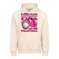 Sandshell In October We Wear Pink and Watch Volleyball Urban Hoodie - texasbilliewilder