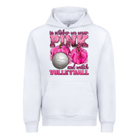White In October We Wear Pink and Watch Volleyball Urban Hoodie - texasbilliewilder