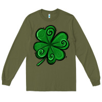 Army Green St. Patrick's Day Shamrock Long Sleeve Tee - Jasminsmagicworld