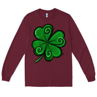 Burgundy St. Patrick's Day Shamrock Long Sleeve Tee - Jasminsmagicworld