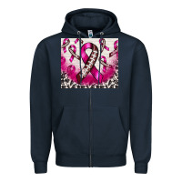 Navy breast cancer american football ribbon Zipper Hoodie - NancyCooperArtShop