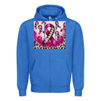 True Royal breast cancer american football ribbon Zipper Hoodie - NancyCooperArtShop