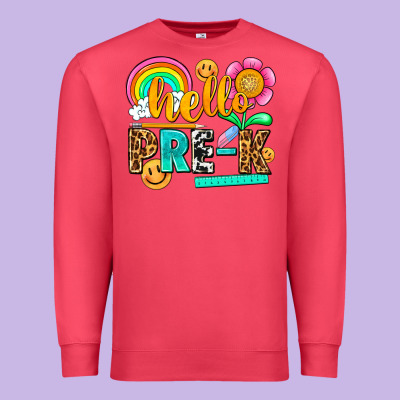 Hello Pre K Premium Sweatshirt Designed By Nancycooperartshop